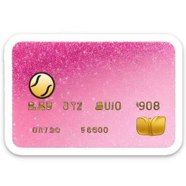 Pink ombre glitter debit card  sticker
