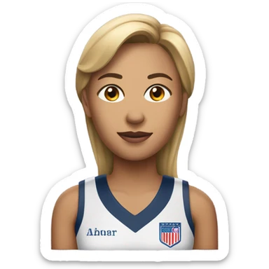 Woman wearing a commander jersey  sticker