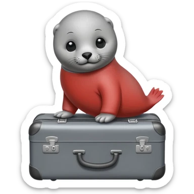 Baby seal with a suitcase  sticker