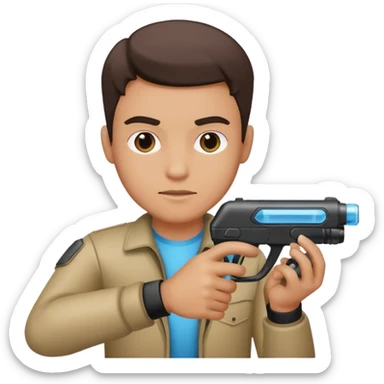 Gel blaster shooting guy sticker