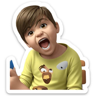 boy with brown hair indoors sticker