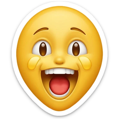 Emoji screaming of laughter sticker