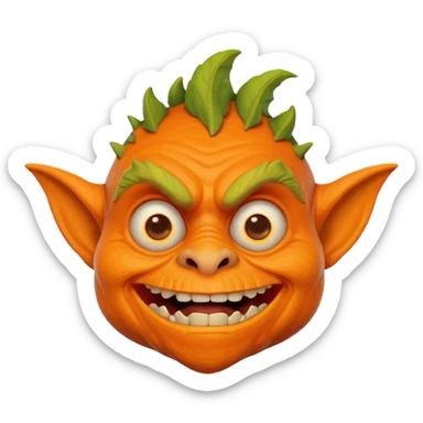 Cheddar Goblin from the movie Mandy, playful expression sticker