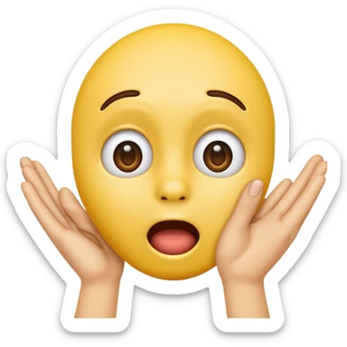 yellow emoji face with hand on face oh no sticker
