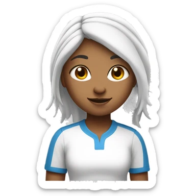 White haired Indian girl playing tennis sticker