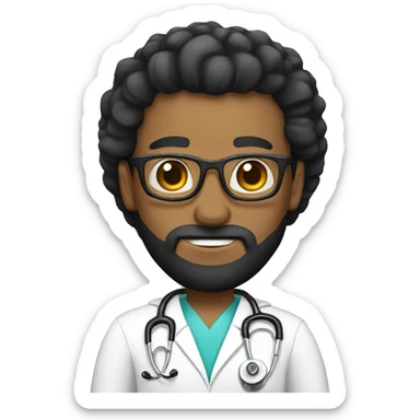 Bald doctor crown black beard sticker