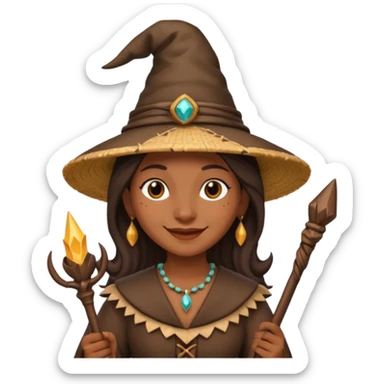 Bruja en escoba sticker