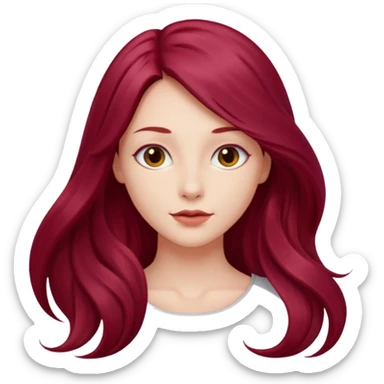 burgundy red long hairs from the back sticker