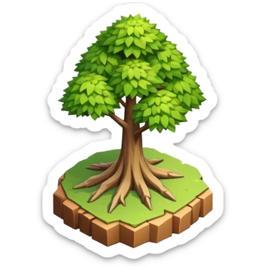 isometric view rugged small tree sticker