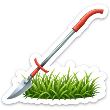 Sickle used to cut grass sticker