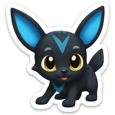 Umbreon with blue and white ears sticker