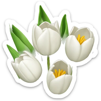 ramo de tulipanes blancos  sticker