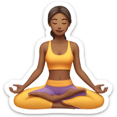 mujer pelirroja haciendo yoga sticker