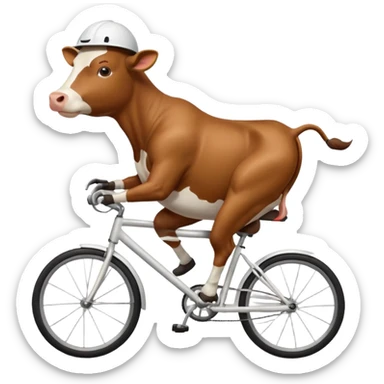 Cow on a cycle sticker