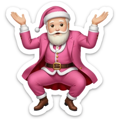 santa claus in a pink suit flying on donald trump sticker