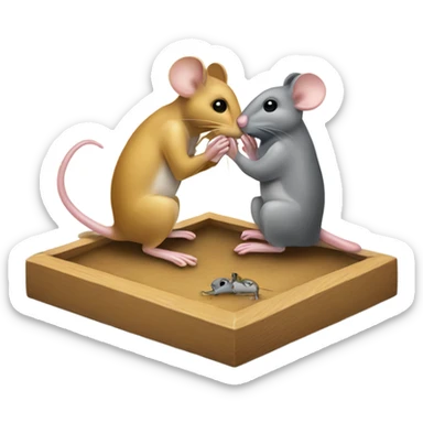 Mouse praying over another mouse that is in a trap sticker