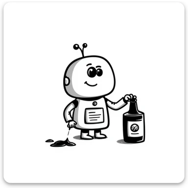 oil and robot sticker