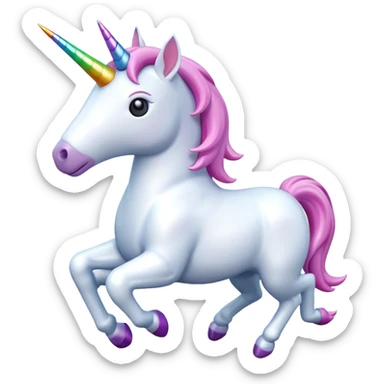 A 3d unicorn 🦄 on a plane ✈️  sticker