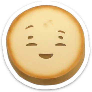 round tofu with a grid pattern on top sticker