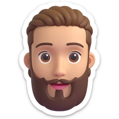 portrait of a man with short braids, trimmed beard, no glasses, 3D emoji style, inspired by the reference photo sticker