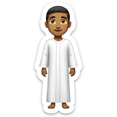 Middle Eastern Boy
Wearing a white long-sleeve thobe (robe)  sticker