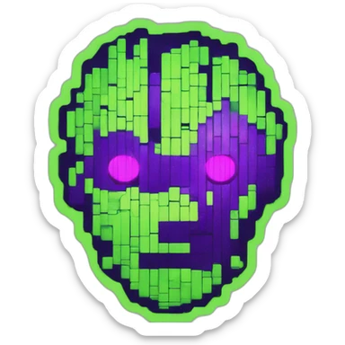 Lemon green and purple neon READY PLAYER ONE matrix Cyberpunk sticker