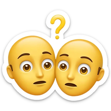 two faces, one whispering to the other, classic emoji look sticker