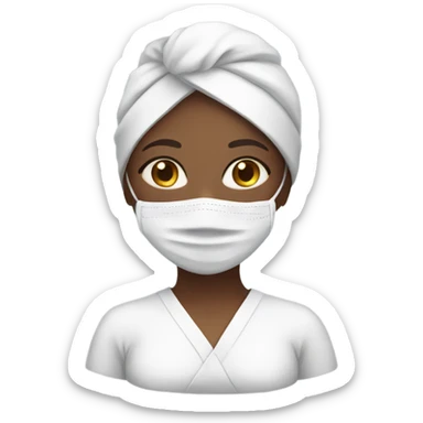 a girl with a spa face mask sticker