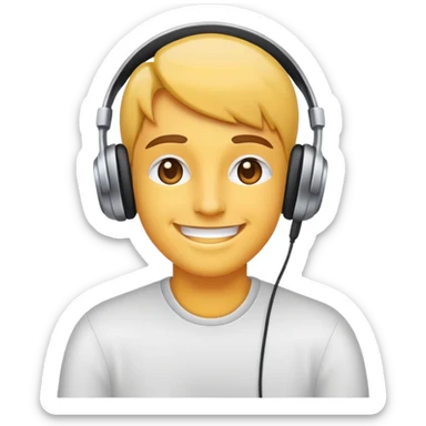 Person happy listening To music  sticker