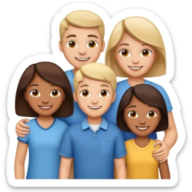 an american couples with 3 children in the age of school sticker