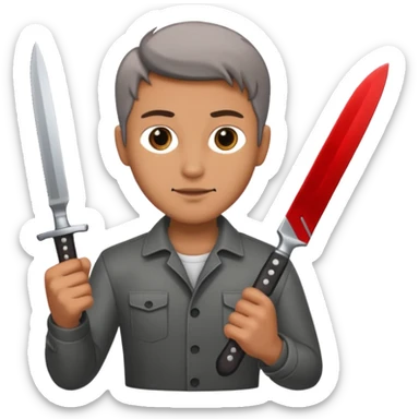 Un señor guapo con un cuchillo  sticker