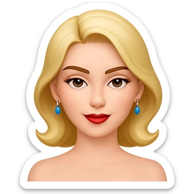 Change her facial expression to perfect, confident and flawless, in the same style as the reference image. sticker