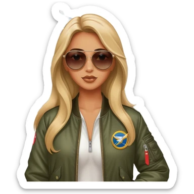 Hot chick and airplane sticker