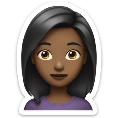 Black 10yr girl with black hair and blonde highlights sticker