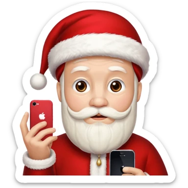 Papa noel robando un iphone sticker