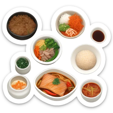 small portion healthy korean meal sticker