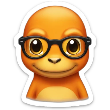 Charmander with black glasses sticker