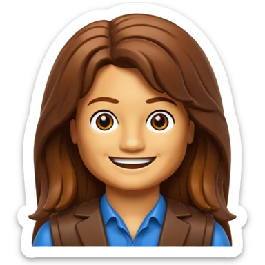 Lego character wit brown long hair sticker