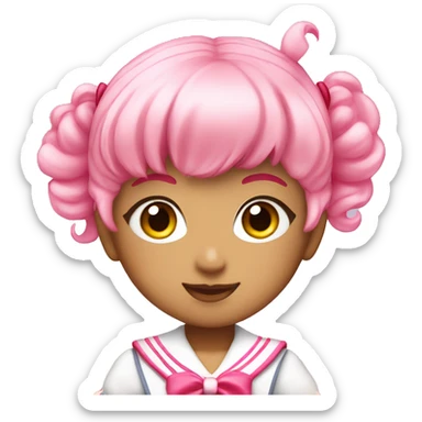 Sailor Chibi Moon in Sailor Costume with Pink hair sticker