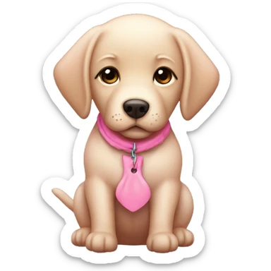 A pupa of labrador girl with somenthing pink  sticker