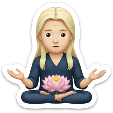 Erling Haaland long hair doing the lotus sticker