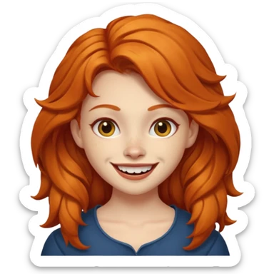 Werewolf ginger girl with a smile sticker