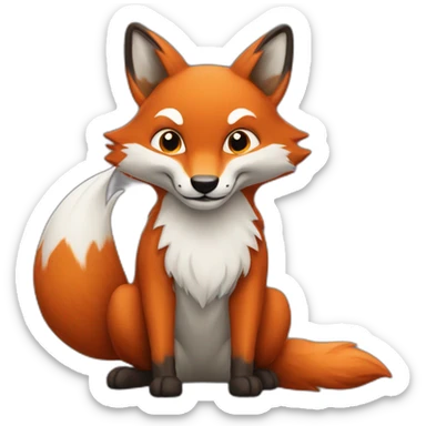 Renard qui tue une araignée sticker