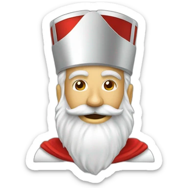 sinterklaas rode mijter gouden staf lange witte baard sticker