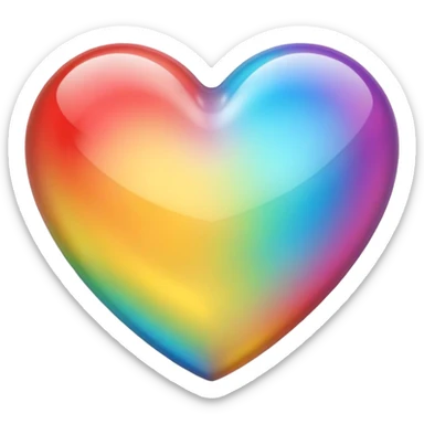 Multicolored heart sticker