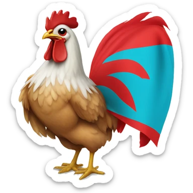 chicken with the color of Türkiye flag sticker