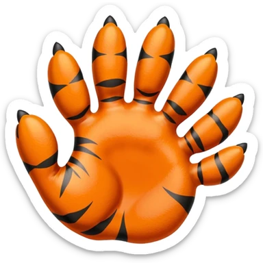 tiger paw five finger  sticker