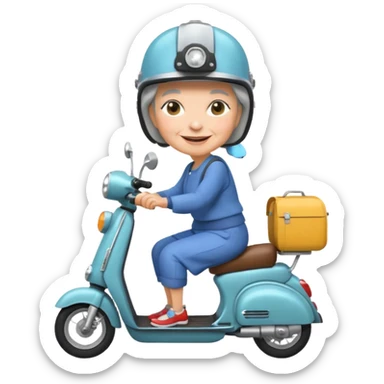 Granny going fast on a scooter sticker