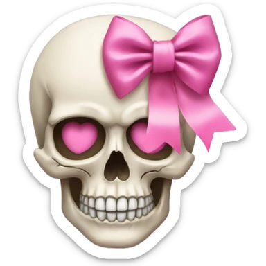 Skull with a pink bow sticker