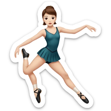 Jazz dancer white with brown hair wearing jazz shoes sticker